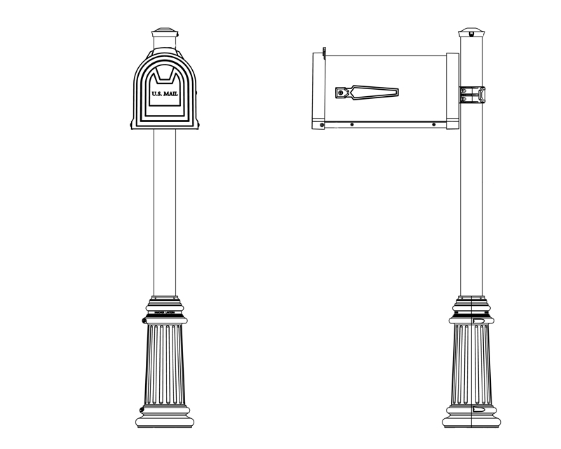Oakmont, cast aluminum, post mount